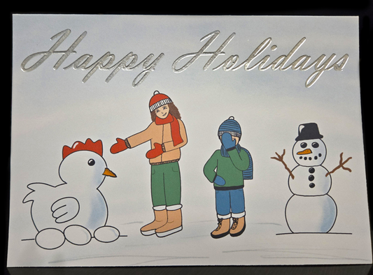 Snowman Chicken Holiday/Christmas Card